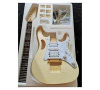 Guitar Kit Body Double Rocker Electric Guitar Production Kit Tiger Maple Basswood Solid Wood Body(A38)