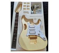 Guitar Kit Body Double Rocker Electric Guitar Production Kit Tiger Maple Basswood Solid Wood Body(A30)