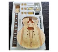 Guitar Kit Body Electric Guitar Full Set Combination Mahogany Solid Wood Body Map Stain Pattern(C5)
