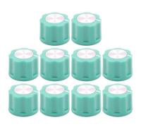 Guitar Knobs 15pcs Audio Knob 16X12mm 1/4'' Brass Insert ABS Plastic Pointer Fluted Mirror Cap For Guitar AMP Effect Pedal Stomp Box DIY(Green)
