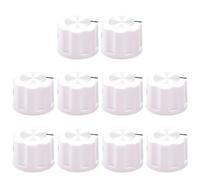Guitar Knobs 15pcs Audio Knob 16X12mm 1/4'' Brass Insert ABS Plastic Pointer Fluted Mirror Cap For Guitar AMP Effect Pedal Stomp Box DIY(White)