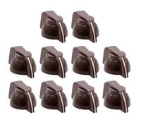 Guitar Knobs 15PCS Chicken Head Set Pointer Knobs For Guitar BASS AMP Effect Pedal Stomp Box Radio Cabinet Speaker 1/4" 6.4mm Brass Hole(Brown)