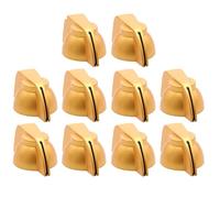 Guitar Knobs 15PCS Chicken Head Set Pointer Knobs For Guitar BASS AMP Effect Pedal Stomp Box Radio Cabinet Speaker 1/4" 6.4mm Brass Hole(Gold)