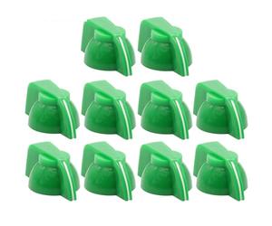 Guitar Knobs 15PCS Chicken Head Set Pointer Knobs For Guitar BASS AMP Effect Pedal Stomp Box Radio Cabinet Speaker 1/4" 6.4mm Brass Hole(Green)