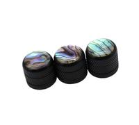 Guitar Knobs Metal Guitar/Bass Dome Push-in Control Volume Tone Knobs Top Guitar Parts(Black,3pcs)