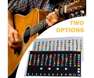 Guitar Learning Tool For Beginner Learners Practice Fit 6 String Fretboard Sticker Color Coded Note Decals Guitar Fretboard Stickers