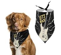 Guitar Let's Rock Pet Bandana Dogs Triangle Scarf Cats Handkerchief Puppy Costume