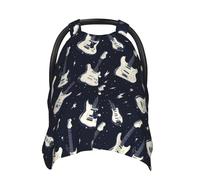 Guitar Lightning White Print Baby Car Seat Covers, Breathable Nursing Cover Breastfeeding Cover, Stroller Covers, Multi-use Infant Carseat Canopy, Baby Boys Girls Newborn Essentials