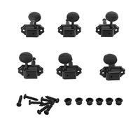 Guitar Locking Tuners, 3L3R Easy Installation Accurate Tight Fixing High Strength 6 Pcs String Tuning Pegs for Performance(Black)