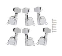 Guitar Locking Tuners, 6Pcs Full Enclosed Tuning Pegs, Antique Copper - Durable Metal Structure, Accurate Tuning, Easy Installation for Electric Guitars (Silver)