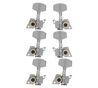 Guitar Locking Tuners, Silver Machine Heads Easy Installation Metal Material Professional Design for Ukulele(Four left two right six suits)