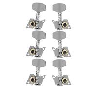 Guitar Locking Tuners, Silver Machine Heads Easy Installation Metal Material Professional Design for Ukulele(Three left and three right six suits)