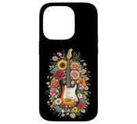 Guitar Love Floral Botanical Cottagecore Flowers Guitarist Case for iPhone 14 Pro