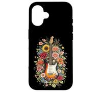 Guitar Love Floral Botanical Cottagecore Flowers Guitarist Case for iPhone 16