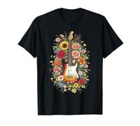 Guitar Love Floral Botanical Cottagecore Flowers Guitarist T-Shirt