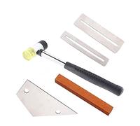 Guitar Luthier Tool Kit, Include Double Head Guitar Bass Fret Hammer, Guitar Fret Crowning File, Stainless Steel Fret Rocker, Fingerboard Guards Protectors and Grinding Stone