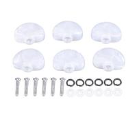 Guitar Machine Head Buttons, Plastic Half Round Tuning Peg Replacement White, 6 Pcs - Comfortable Grip, Durable Material, Universal Fit for Various Guitars (White)