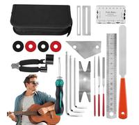 Guitar Maintenance Kit, Hex Wrench and Files Guitar Care Tools, Carry Bag Included, 200x150x45mm Instrument Accessories for Players, Acoustic & Electric Guitars, Complete Set