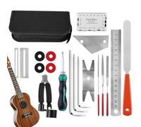 Guitar Maintenance Kit, Hex Wrench and Files Guitar Care Tools, Complete Maintenance Set with Carry Bag, 7.87 x 5.91 x 1.77 Inch Instrument Accessories for Electric Music Players