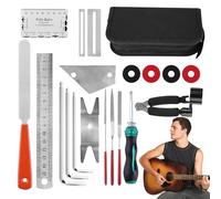 Guitar Maintenance Kit, Hex Wrench Files Set, Complete Guitars Care Tools with Carry Bag, Comprehensive Precision Instrument Accessories, 7.87 x 5.91 x 1.77 inches for Acoustic, Electric