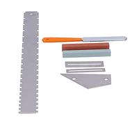 Guitar Measuring Gauge Set Kit, Neck Notched Ruler, Fret Crowning File, Whetstone, Storage Bag, Stainless Steel - Complete Guitar Maintenance Tools, Precise Measurement, Protects