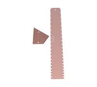 Guitar Measuring Tool Set, Aluminum Neck Straight Edge and Fret Leveling Ruler Gauge with Notched Design for Electric Acoustic Bass Mandolin Banjo, Portable Guitar Setup (Gold)