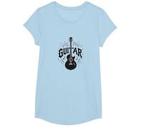 Guitar Melody Maker Rock Star Musician Gift T-Shirt, Girls, Baby Blue, Small