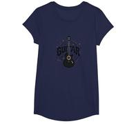Guitar Melody Maker Rock Star Musician Gift T-Shirt, Girls, Navy, XS