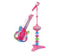 Guitar Microphone Set for - Musical Instrument, Educational Toy, Colorful Light and Height Adjustable Stand | Ideal for Boys Girls Early Learning Game