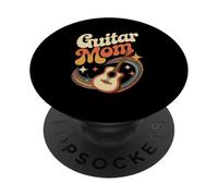 Guitar Mom Retro Acoustic Guitar Mother Music Player PopSockets Adhesive PopGrip