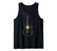 Guitar Moon Stars Line Art Acoustic Guitarist Gift Tank Top