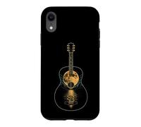 Guitar Mountain Lake Line Art Nature Guitarist Gift Case for iPhone XR