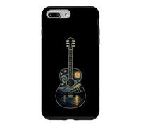 Guitar Mountain Lake Moon Nature Line Art Guitarist Gift Case for iPhone 7 Plus/8 Plus