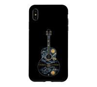 Guitar Mountain Lake Moon Nature Line Art Guitarist Gift Case for iPhone XS Max
