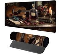 Guitar Mouse Mat 1200x600x3mm, Gaming Mouse Pad Flower, Large Desk Mat Non-Slip Rubber Base XXL Mousepad with Stitched Edge, Gaming Accessories Keyboard Mousepad, for PC Accessories, Laptop 4-2424