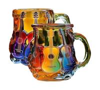 Guitar Mug, Novelty Music Themed Mug, 3 D Printed Guitars Art Coffee Mugs, Music Themed Coffee Cup with Artistic Atmosphere, Handmade Colored Guitars Cup, Collectible Present for Musics Lovers