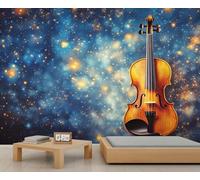 Guitar Mural, Galaxy Mural Wallpaper, Music Wallpaper for Living Room, Guitar Wall Murals - 100x70cm (Not Peel n' Stick)
