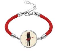 Guitar Music Instruments man Lucky Red String Bracelet Rope Bracelet Handmade