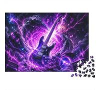 Guitar Music Lightning Jigsaw Puzzle, 1000 Pcs Indoor Adult Game | 70x50cm Cardboard, Brain Workout, Tight Puzzle Fit, Adult Hobbyists, Stress Reduction