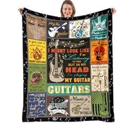 Guitar Music Lovers Gifts: Decor Throw Blanket - Soft Flannel Guitar Blanket for Couch, Bed - 50"X60"