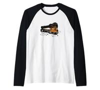 Guitar Music Passion Flames Vintage Rock Music Raglan Baseball Tee