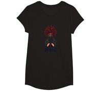 Guitar Music Runs Through My Veins Artistic Graphic T-Shirt, Girls, Black, Small