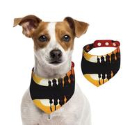 Guitar Music Sunset Dog Bandanas,Summer Bandanas for Dogs Washable Adjustable Dog Triangle Scarf Bibs Cute Pet Bibs for Medium Large Dogs Puppy and Cats Large