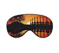 Guitar Music Sunset Eye Mask, Side Sleeping Mask Light Blindfold Sleeping Mask Nose Pad and Elastic Band for Children Women and Men