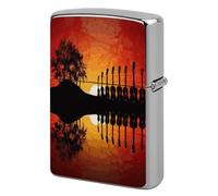 Guitar Music Sunset Metal Lighter Case Sleeve Cover Holder