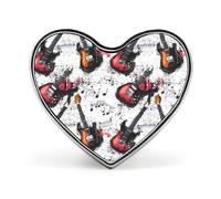 Guitar Music Vintage Heart Badge Funny Lapel Pins Personalized Button Brooch Pin for Clothing Bag Accessories