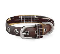 Guitar Musical Instrument Pet Collar, Adjustable Dog Collars with Buckle Stainless Steel D-Ring, Comfortable Collar for Small Medium Dogs and Cats