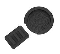 Guitar Mute Pad and Sound Hole Cover, Silicone Guitar Practice Mute for Quiet Playing, Black Sound Hole Buffer with Dual Accessories for Acoustic Guitar Players