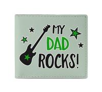 Guitar My Dad Rocks Classic Mens Wallet Slim Leather Card Holder Bifold Wallets Front Pocket