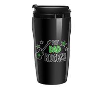 Guitar My Dad Rocks Coffee Cup Travel Mug with Leakproof Lid Double Wall Tumbler Water Bottle 250ml